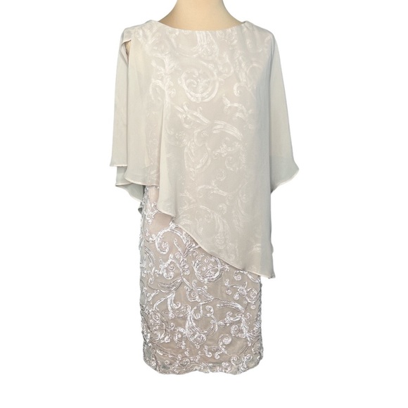 SD Collection Women's 1 Pc Sleeveless Chiffon Overlay Soutache Dress. Size 10 - Picture 1 of 14